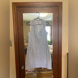 Searsucker dress with pockets (M)